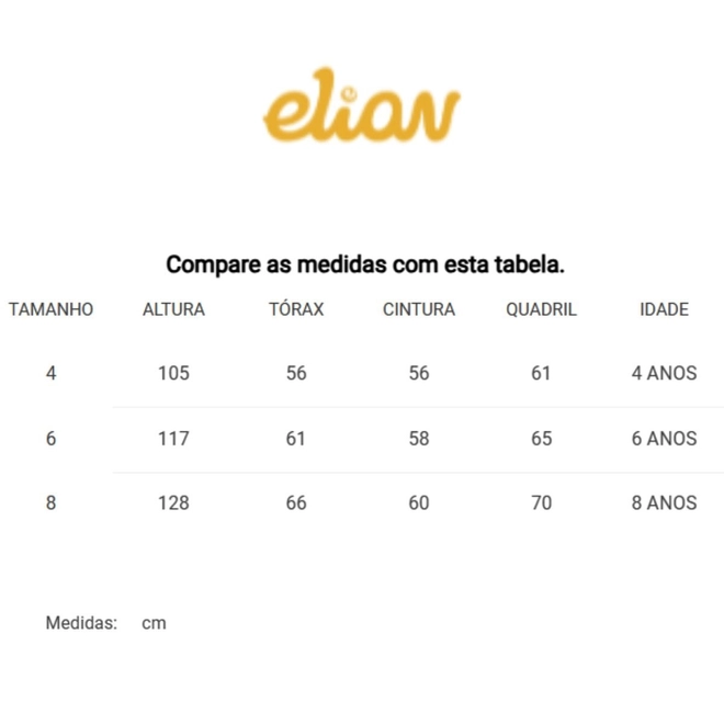Tabela de Medidas