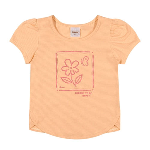 Blusa Manga Curta Elian Flor Em Puff Malha Trabalhada 4/8
