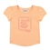 Blusa Manga Curta Elian Flor Em Puff Malha Trabalhada 4/8 - 3094-LARANJA ICE
