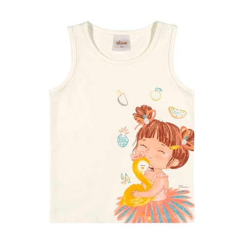 Blusa Regata Elian Bailarina Feminina Infantil Em Cotton Leve 1/3