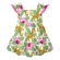 Vestido Manga Curta Kyly Feminino Infantil Floresta Tropical Em Meia Malha Algodão 1/3 - 0001-BRANCO