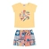 Conjunto Elian Feminino Infantil Blusa Estampas Variadas e Shorts Em Meia Malha 4/8 - 3093-AMARELO GELATO