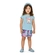 Conjunto Elian Feminino Infantil Blusa Estampas Variadas e Shorts Em Meia Malha 4/8 - 6026-AZUL CARIBE