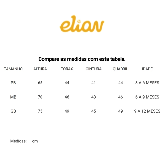 Tabela de Medidas