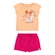 Conjunto Elian Feminino Bebê Blusa Manga Curta Estampas Variadas e Shorts Moletom - 3094-LARANJA ICE