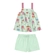Conjunto Elian Feminino Infantil Batinha Regata Estampada e Shorts Em Cotton Leve 1/3 - 5127-VERDE CLARO