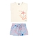 Conjunto Elian Feminino Infantil Manga Curta Fundo do Mar e Shorts Meia Malha 1/3 - 2037-NATURAL