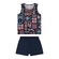 Conjunto Elian Feminino Infantil Regata Estampada E Shorts Moletom 4/8 - 6751-MARINHO