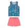 Conjunto Elian Feminino Infantil Regata Estampada E Shorts Moletom 4/8 - 6111-AZUL GAIO