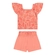 Conjunto Elian Feminino Infantil Blusa Malha Trabalhada E Shorts Em Tricoline 4/8 - 3470-CORAL