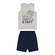 Conjunto Elian Masculino Juvenil Regata Jogos E Bermuda Moletom - 7008-CINZA CLARO