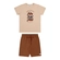 Conjunto Elian Masculino Juvenil Camiseta Skate e Bermuda Moletom - 2039-BEGE JOAQUINA