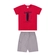 Conjunto Elian Masculino Juvenil Camiseta Surf e Bermuda Moletom - 4010-VERMELHO NOEL