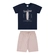Conjunto Elian Masculino Juvenil Camiseta Surf e Bermuda Moletom - 6751-MARINHO