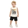 Conjunto Elian Masculino Infantil Regata Estampada e Bermuda Moletom 4/8 - 2037-NATURAL
