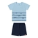 Conjunto Elian Masculino Infantil Camiseta Peixinhos e Bermuda Moletom 1/3 - 6026-AZUL CARIBE