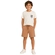 Bermuda Elian Masculina Juvenil Básica Com Bolsos Em Moletom - 8042-MARROM AMENDOA
