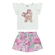 Conjunto Elian Feminino Infantil Blusa Ursinha e Shorts Saia Cotton Leve 4/8 - 5141-VERDE ECCO