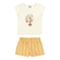 Conjunto Elian Feminino Infantil Blusa Flores e Shorts Viscose Sarjada 4/8 - 2037-NATURAL