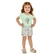 Conjunto Elian Feminino Infantil Blusa Flores e Shorts Viscose Sarjada 4/8 - 5127-VERDE CLARO