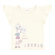 Blusa Manga Curta Babados Elian Feminina Infantil Meia Malha 4/8 - 2037-NATURAL