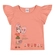 Blusa Manga Curta Babados Elian Feminina Infantil Meia Malha 4/8 - 3470-CORAL