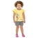 Blusa Manga Curta Babados Elian Feminina Infantil Meia Malha 4/8 - 3100-AMARELO