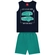 Conjunto Kyly Masculino Infantil Regata Estampas Variadas e Bermuda Moletom 4/8 - 6826-AZUL MARINHO