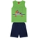 Conjunto Kyly Masculino Infantil Regata Estampas Variadas e Bermuda Moletom 4/8 - 700021-VERDE