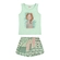 Conjunto Elian Feminino Infantil Regata Estampas Variadas e Shorts Meia Malha Algodão 1/3 - 5127-VERDE CLARO