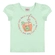 Blusa Manga Curta Feminina Infantil Em Cotton Leve 4/8 - 5127-VERDE CLARO