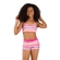 Biquíni Arsie Juvenil Top Com Bojo Removível Alças Fixas E Calcinha Shorts Cós Duplo UV50+ - 589-LISTRATTO