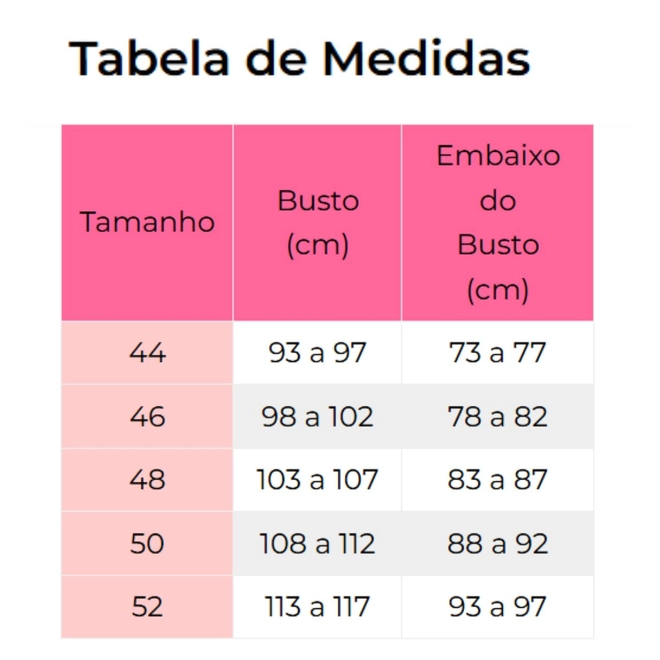 Tabela de Medidas