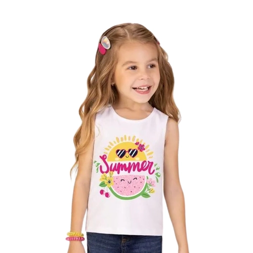 Blusa Regata Kyly Infantil Feminina Em Cotton 4/8