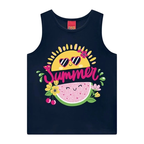 Blusa Regata Kyly Infantil Feminina Em Cotton 4/8