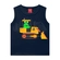 Camiseta Regata Kyly Infantil Masculina Monstrinho Meia Malha Algodão 1/3 - 6826-AZUL MARINHO