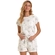 Pijama Manga Curta Cor Com Amor Feminino Adulto Estrelas Malha Comfort Algodão + Nécessaire - ESTRELA-ESTRELA