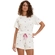 Pijama Manga Curta Cor Com Amor Feminino Adulto Óculos Rosa Malha Comfort Algodão - OFF WHITE-OFF WHITE