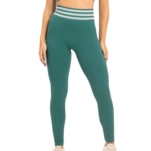 Calça Legging Fitness DelRio Adulto Canelada Sem Costura