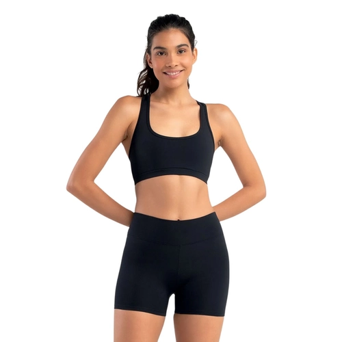 Shorts Curto Cintura Alta Fitness She Feminino Adulto Com Bolso Porta Celular