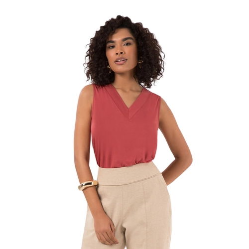 Blusa Regata Lunender Feminina Adulto Em Viscose Com Elastano