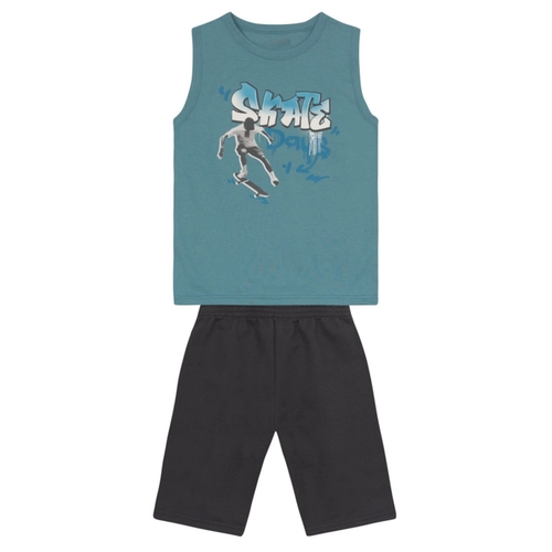 Conjunto Brandili Masculino Juvenil Regata Skate e Bermuda Moletom