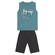 Conjunto Brandili Masculino Juvenil Regata Skate e Bermuda Moletom - 1763-AZUL AQUÁTICO