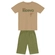 Conjunto Brandili Masculino Juvenil Camiseta Skate Puff e Bermuda Moletom - 3308-ARGILA