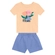 Conjunto Brandili Feminino Juvenil Blusa Flores Califórnia e Shorts Moletom - 2304-SALMÃO