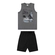 Conjunto Elian Masculino Infantil Regata Estampas Variadas e Bermuda Moletom 4/8 - 8023-MESCLA DARK