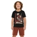 Conjunto Elian Masculino Infantil Camiseta Skate E Bermuda Moletom 4/8 - 7001-PRETO