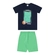 Conjunto Elian Masculino Juvenil Camiseta Estampas Urbanas E Bermuda Moletom - 6751-MARINHO
