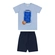 Conjunto Elian Masculino Juvenil Camiseta Estampas Urbanas E Bermuda Moletom - 6716-AZUL