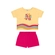 Conjunto Elian Feminino Juvenil Blusa Cropped E Shorts Moletinho - 3093-AMARELO GELATO